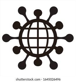 worldwide virus disease vector icon
