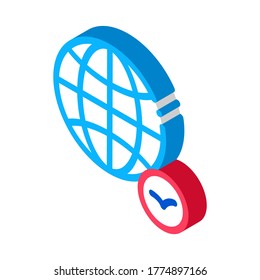 Worldwide Watching Bird Icon Thin Line Vector. Earth Globe And Bird, International Travel For Watch Flight Animal sign. color isolated symbol illustration