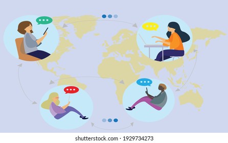 Contactos web de todo el mundo entre amigos