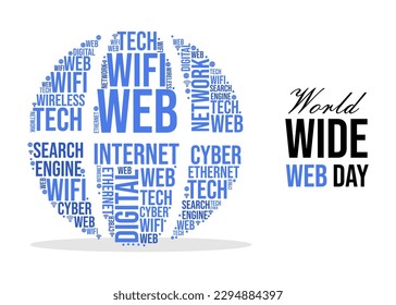 Worldwide web day typography design 