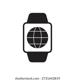 Web mundial y conexión global en reloj de pulsera digital