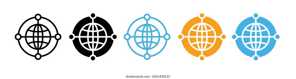 Worldwide Web Network Icon for Global Communication and Navigation