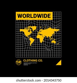 Worldwide writing design, suitable for screen printing t-shirts, clothes, jackets and others