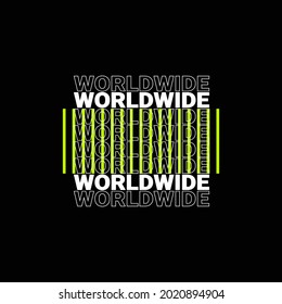 Worldwide writing design, suitable for screen printing t-shirts, clothes, jackets and others