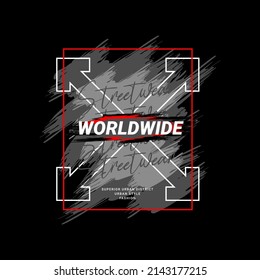 Worldwide writing design, suitable for screen printing t-shirts, clothes, jackets and others
