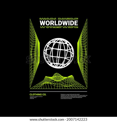 Worldwide writing design, suitable for screen printing t-shirts, clothes, jackets and others