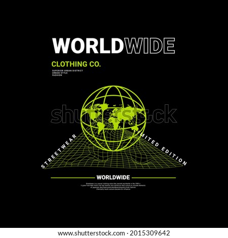 Worldwide writing design, suitable for screen printing t-shirts, clothes, jackets and others