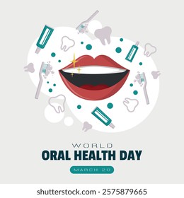 Worlh Oral Health Day Poster. Oral and dental health