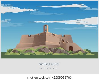 Worli Fort Mumbai, India - Ilustración de stock como archivo EPS 10