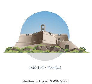 Worli Fort Mumbai, India - Ilustración de stock como archivo EPS 10