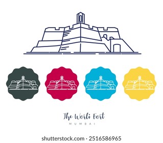 Worli Fort Mumbai, India - Ilustración de stock como archivo EPS 10