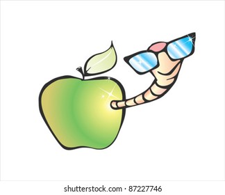 Worm and apple