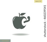 Worm in apple, vector icon