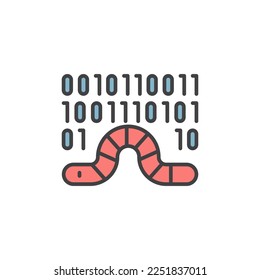 Worm attack filled color icon. sign for mobile concept and web design