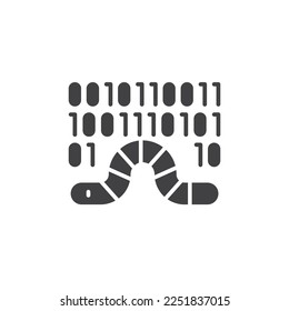 Worm attack glyph icon. sign for mobile concept and web design