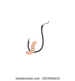 Worm bait icon design template vector isolated illustration