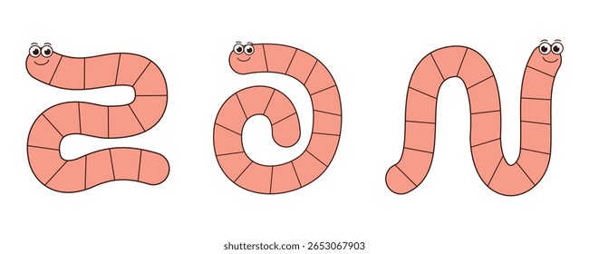 Worm Board Game Path Illustration, Worksheet, Printable for Kids