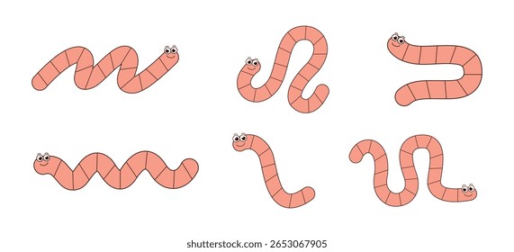 Worm Board Game Path Illustration, Worksheet, Printable for Kids