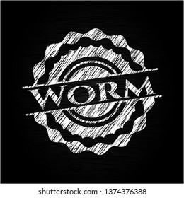 Worm with chalkboard texture