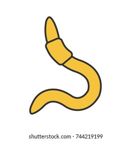Worm color icon. Fishing live bait. Isolated vector illustration