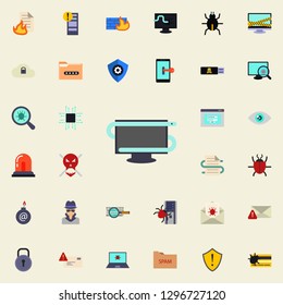 the worm in the computer icon. Virus Antivirus icons universal set for web and mobile