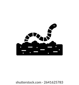 Worm Crawling in Soil, Earthworm Underground Nature