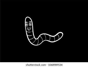 worm doodle icon vector 