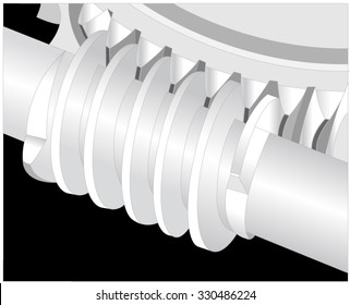 Worm drive forces between steel toothed parts - shafts with worm gears and gear in engineering