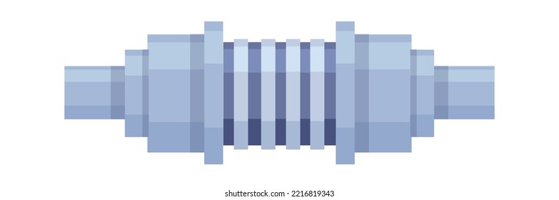 Worm Drive Part Flat Illustration