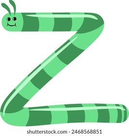 Worm Earth Letter Alphabet Vector Element