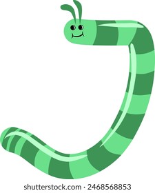 Worm Earth Letter Alphabet Vector Element