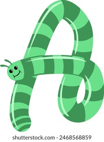 Worm Earth Letter Alphabet Vector Element