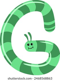 Worm Earth Letter Alphabet Vector Element