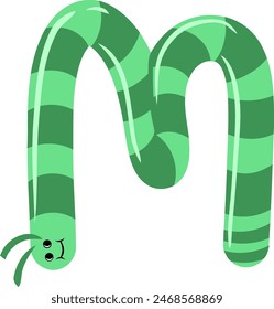 Worm Earth Letter Alphabet Vector Element