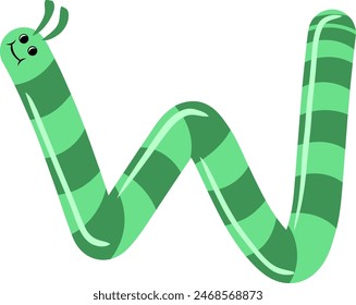 Worm Earth Letter Alphabet Vector Element