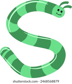 Worm Earth Letter Alphabet Vector Element