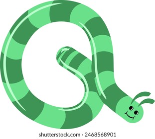 Worm Earth Letter Alphabet Vector Element