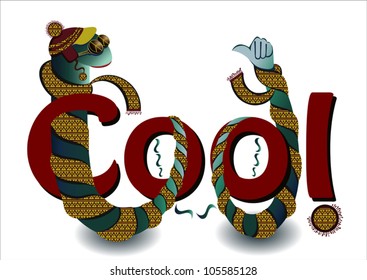 the worm enlacing a word '' Cool ''