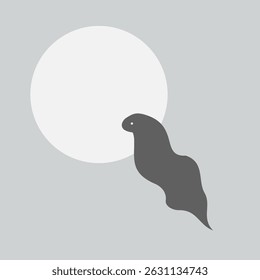 Un gusano con un ojo se arrastra en un círculo. Es oscuro, el fondo es gris.