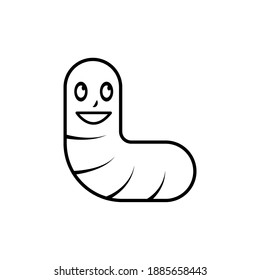 Worm-lustiger Icon-Illustrationsstil