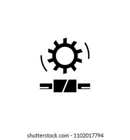 Worm gear black icon concept. Worm gear flat  vector symbol, sign, illustration.