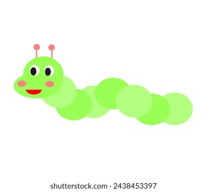 a worm is green and it's smile