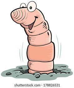 Worm in a hole cartoon