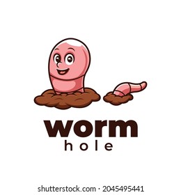 Worm Hole Cute Creative Cartoon Logo Design