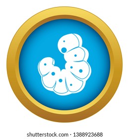 Worm icon blue vector isolated on white background for any design