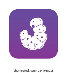 Worm icon digital purple for any design isolated on white vector illustration