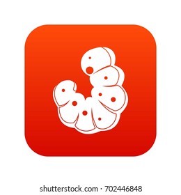 Worm icon digital red for any design isolated on white vector illustration