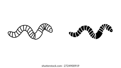 Design gráfico de ícone de worm. Ilustrações de ícone de vetor