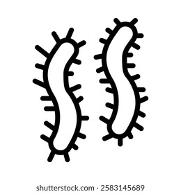 Worm icon illustration in line style. Perfect for website mobile app presentation. Suitable for any user interface and user experience