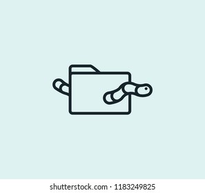 Worm icon line isolated on clean background. Worm icon concept drawing icon line in modern style. Vector illustration for your web mobile logo app UI design.